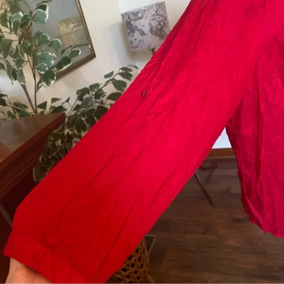 Catherines • Red Embroidered Button-Front Blouse • 4X • NWT - Picture 3 of 8